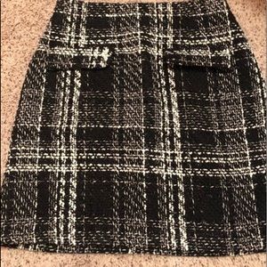 Black and White Sparkle Tweed Skirt